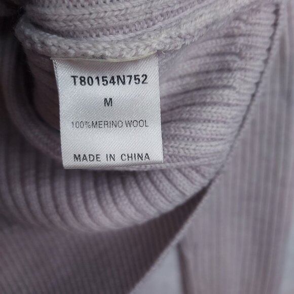 Tart Amity Sweater Women's M Lace Up Front 100% Merino Wool Blush Pink Rib Knit - Picture 5 of 10